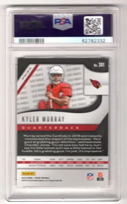 Kyler Murray 2019 Panini Prizm Red White Blue Prizm #301 RC PSA 9 Rookie Card - Image 2