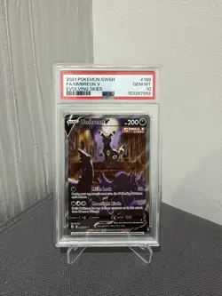 Pokemon TCG Evolving Skies Umbreon V Alternate Art Card 189/203 PSA 10 Gem Mint - Image 1