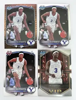 Lot of 4: 2025-26 Bowman Chrome AJ Dybantsa - Base, Chrome, Reptilian, VIP - Image 1
