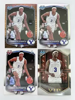 Lot of 4: 2025-26 Bowman Chrome AJ Dybantsa - Base, Chrome, Reptilian, VIP - Image 3