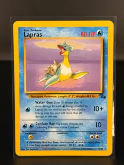 Lapras 25/62 Fossil Unlimited - Non Holo Rare - WOTC Pokemon Card - 09 - LP - Image 1