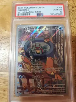 2024 POKEMON SCR EN-STELLAR CROWN ILLUSTRATION RARE #148 SQUIRTLE PSA 10 - Image 1