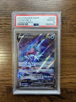 Pokemon TCG Suicune V GG38/GG70 Alternative Art Crown Zenith PSA 10 Gem Mint - Image 1