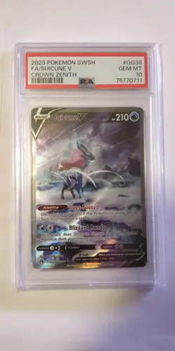 Pokemon TCG Suicune V GG38/GG70 Alternative Art Crown Zenith PSA 10 Gem Mint - Image 1