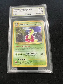 Pokemon Meganium Holo from Japanese Neo Genesis #154 in an AGS 9.5 !! - Image 1