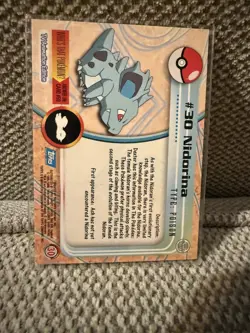 Pokemon #30 Nidorina - TOPPS Trading Card 1st Printing Blue Logo Non Holo - Image 2