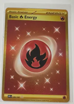 Pokemon TCG Basic Energy Fire 230/197 Obsidian Flames Gold Hyper Rare NM/M - Image 1