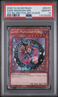 2025 YU-GI-OH! RA04-QUARTER CENTURY STAMPEDE #EN107 DARK MAGICIAN GIRL PSA 10 - Image 1