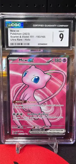 Pokemon CGC 9 Mint Mew EX 193/165 Scarlet & Violet 151 Full Art - Image 1