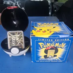 1999 Burger King Pokemon 23K Gold-Plated PIKACHU Trading Card w/ Box - Image 1