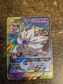 Pokemon TCG Solgaleo & Lunala GX Card 75/236 Sun and Moon Cosmic Eclipse - Image 1