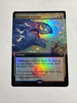 Traumatic Critique (Extended Art) - Secrets of Strixhaven Foil MTG + Bonus Card! - Image 1
