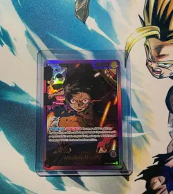 One Piece TCG Monkey D. Luffy OP05-060 Leader Card Holo NM/Mint + Toploader - Image 3