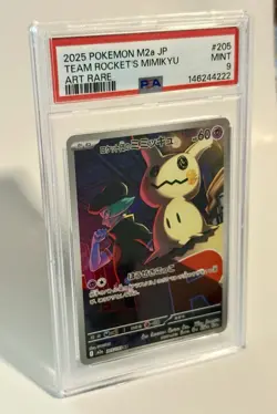 Team Rocket's Mimikyu Art Rare 205/193 M2a Holo PSA 9 2025 Pokemon TCG - Image 2