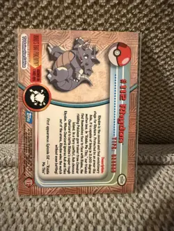 Topps Pokemon Rhydon #112 TV Animation Edition Non Holo Blue Logo 2000 - Image 2