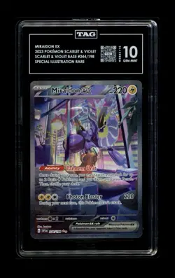 2023 Pokemon Scarlet & Violet 244/198 Miraidon EX SIR TAG 10 - Image 1