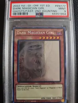 PSA 9 MINT Dark Magician Girl GFP2-EN177 1st Edition Ghost Rare Yugioh Card - Image 1