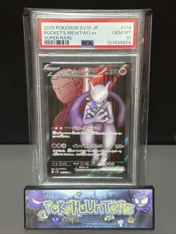 Pokemon Card Rocket's Mewtwo ex SR 114/098 Glory of Team Rocket Japanese PSA 10 - Image 1