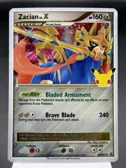 Zacian LV.X SWSH135 - Ultra Rare Promo - Celebrations Pokemon Card NM - Image 1