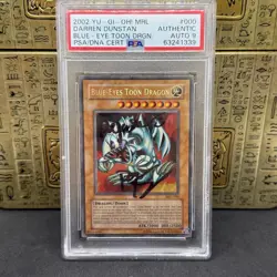 Yugioh Blue-Eyes Toon Dragon MRL-000 PSA 9 Auto Darren Dunstan - Image 1