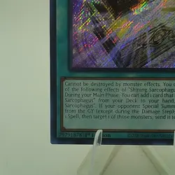 Yugioh Shining Sarcophagus LEDE-EN051 Secret Rare 1st Edition LP - Image 2