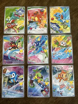 Pokemon 2026 First Partner Illustration Collection Series 1 Promo Set 9 Cards - Image 1