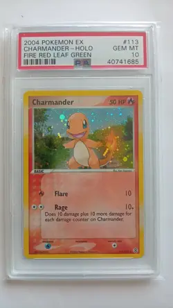 Pokemon Card EX Fire Red Leaf Green Charmander Holo Secret Rare 113/112 PSA 10 - Image 1