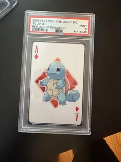 Squirtle Pokemon TCG 2006 10th Anniversary Red Ace of Diamonds PSA 9 - Image 1