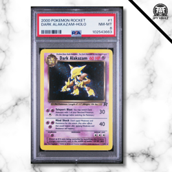 Pokemon Card English - Dark Alakazam Holo #1 - Team Rocket Unlimited - PSA 8 - Image 1
