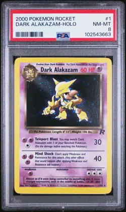 Pokemon Card English - Dark Alakazam Holo #1 - Team Rocket Unlimited - PSA 8 - Image 2