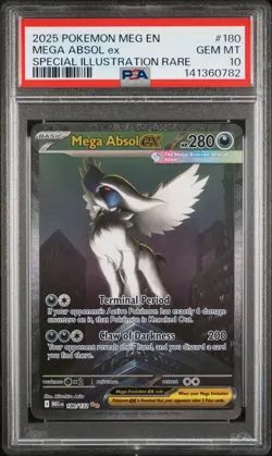 2025 POKEMON MEG EN-MEGA EVOLUTION #180 MEGA ABSOL EX PSA 10 - Image 1