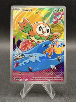 Rowlet 043 First Partners Mega Evolution Black Star Promo Illustration Rare Holo - Image 1