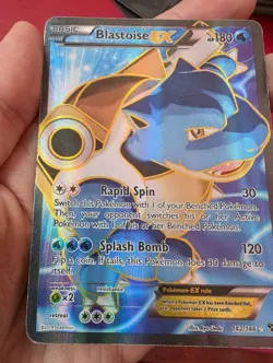 Blastoise EX 142/146 XY Base Set Full Art Pokemon Card Played Condition - Image 3