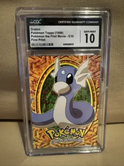 Dratini Pokemon Topps 1999 Pokemon The First Movie - E10 First Print CGC 10 - Image 1
