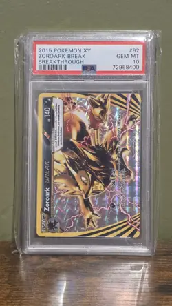 2015 POKEMON XY BREAKTHROUGH #92 ZOROARK BREAK PSA 10 - Image 1