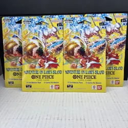 One Piece OP15 Adventure On Kami’s Island Sleeved Pack LOT Of 5 Packs NEW SEALED - Image 1
