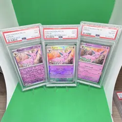 Pokemon Espeon Reverse Holo PSA Graded Lot 2025 Pre EN #033 3 Cards - Image 1