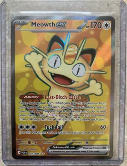 Pokemon Meowth EX 107/088 POR Ultra Rare Holo 170 HP 60 Attack - Image 1