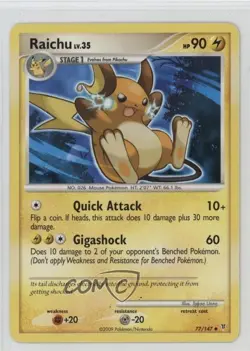 Raichu Pokemon Platinum Supreme Victors #77 2009 - Image 1