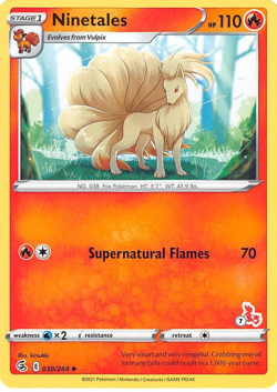 Ninetales [Cinderace Stamp] - 030/264 - Pokemon Battle Academy 2022 - Image 1