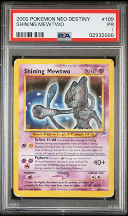 2002 Pokemon Neo Destiny Shining Mewtwo #109 109/105 PSA 1 - Image 1