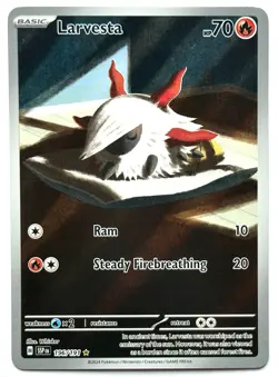 Larvesta 196/191 - Pokemon TCG - Surging Sparks Illustration Rare Holo - M/NM - Image 1