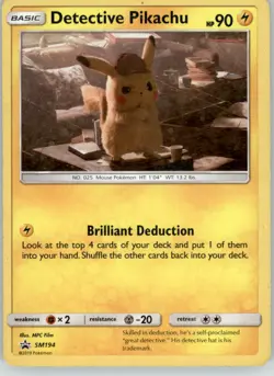 Detective Pikachu - Sun & Moon Promo - SM194 - Holo MP Pokemon - Image 1