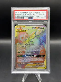 2019 Pokemon SM Rowlet Alolan Exeggutor Tag Team Full Art #237/236 PSA 10 - Image 1