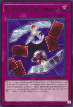 Hero's Rule 1: Five Freedoms | MZMU-EN027 | Yu-Gi-Oh! Maze of Muertos - Image 1