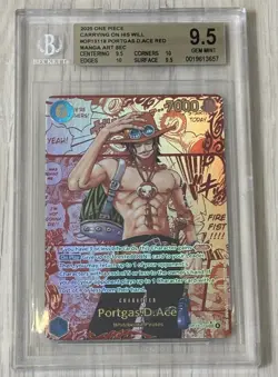 One Piece Portgas D Ace OP13-119 Red Manga BGS 9.5 - Image 2