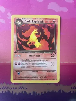 Pokemon Card Dark Rapidash Team Rocket 1st Edition Uncommon 44/82 Near Mint - Image 1