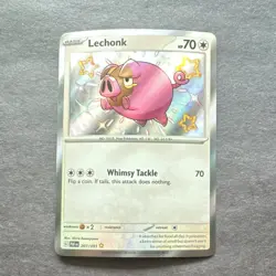 Pokemon Lechonk 207/091 SV Paldean Fates Holo Shiny Rare Basic Card English - Image 1