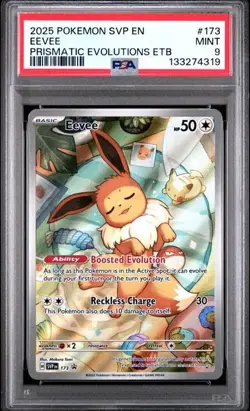 PSA 9 - 2025 Pokemon Prismatic Evolutions ETB EEVEE #173 (4319) - Image 1