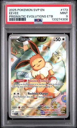 PSA 9 - 2025 Pokemon Prismatic Evolutions ETB EEVEE #173 (4306) - Image 1